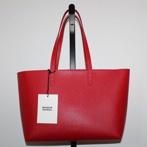 NWT MANSUR GAVRIEL Zip Tote Saffiano Red Shoulder Bag Shopper
